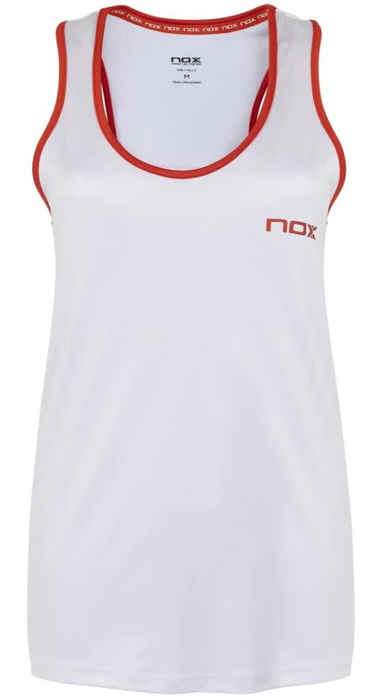 Nox Dametop (Hvid med rødt logo) - XS Padeltøj XS